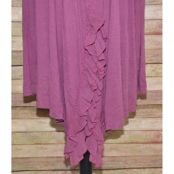Soft Surroundings Purple Ladies Open Front Cardigan Size XL Ruffled Hem Layering - Picture 8 of 12